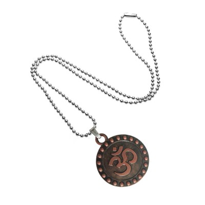 Round OM Design Copper Metal Pendant